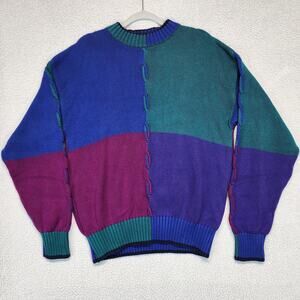 Vintage Colours By Alexander Mens Colorblock Sweater XL Baggy Fresh Prince 90s